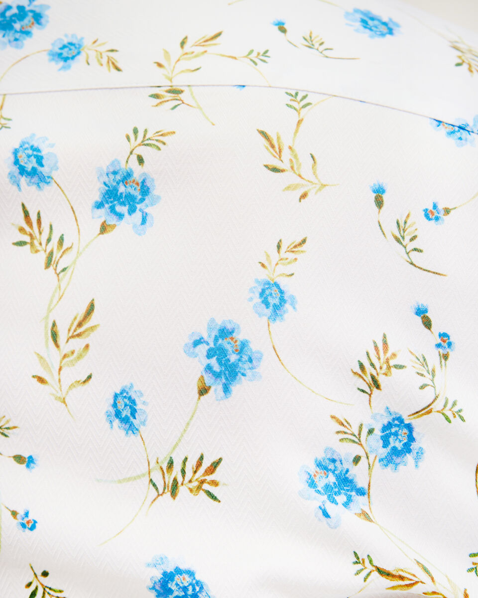 Botanical Floral Print Long Sleeve Shirt, White, hi-res